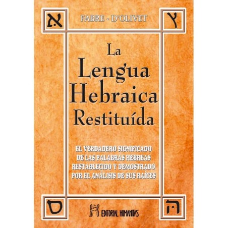 portada del libro Lengua hebraica restituida -tomo I-